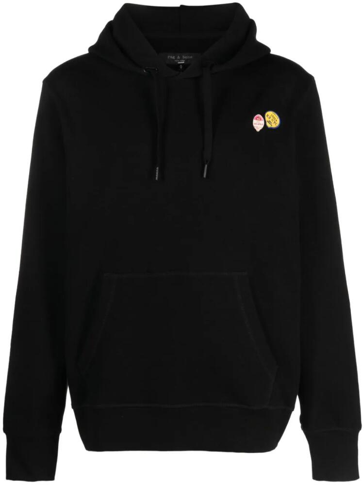 rag & bone Apple drawstring cotton hoodie - Black Cover