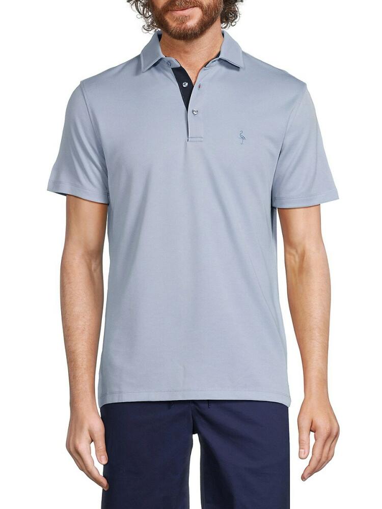 TailorByrd Men's Contrast Polo - Sky Blue Cover