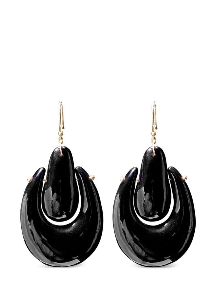 Ten Thousand Things 18kt yellow gold large O'Keeffe onyx earrings Cover