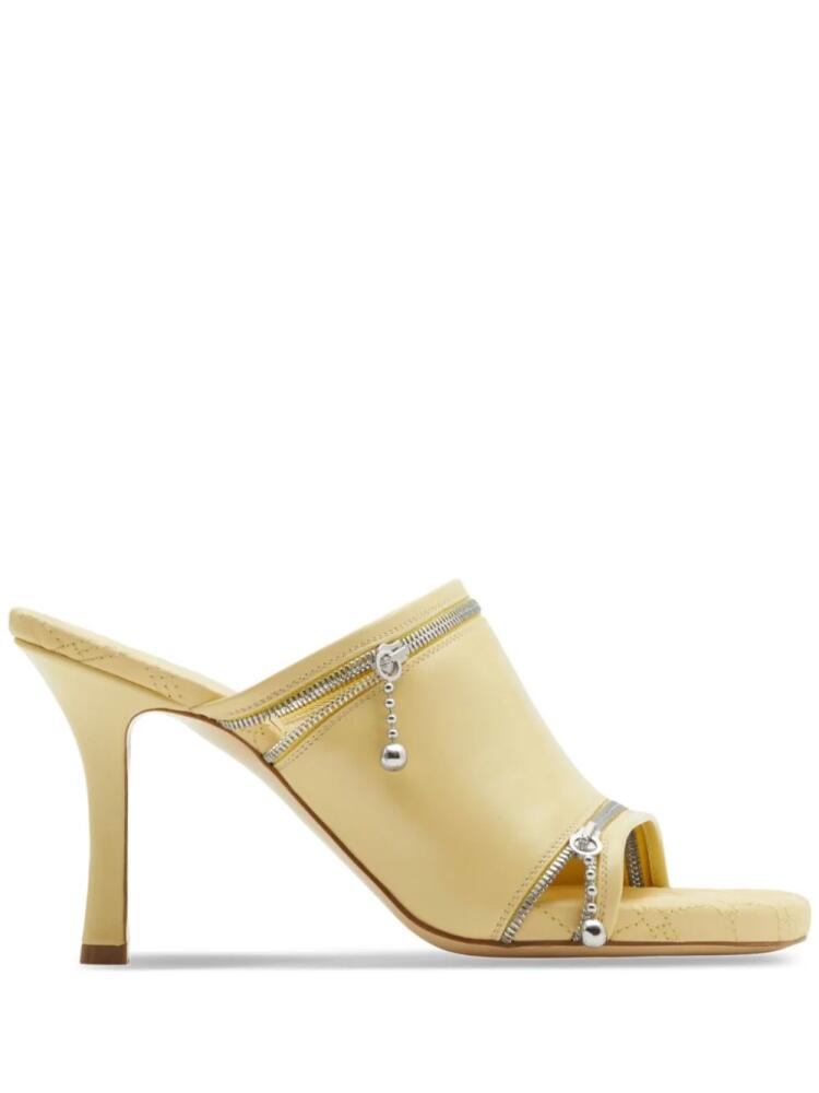 Burberry 85mm decorative-zip leather sandals - Yellow Cover