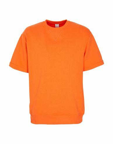 8 By Yoox Heavy Organic Cotton Over-size T-shirt Man Sweatshirt Orange Cotton Cover