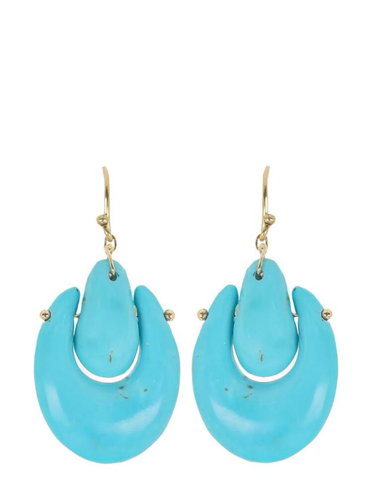 Ten Thousand Things 18kt yellow gold small O'Keeffe turquoise earrings Cover