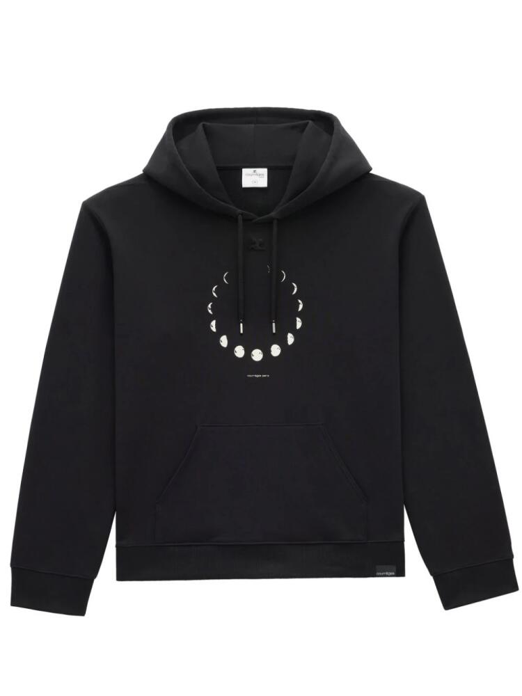 Courrèges Moon-print cotton hoodie - Black Cover