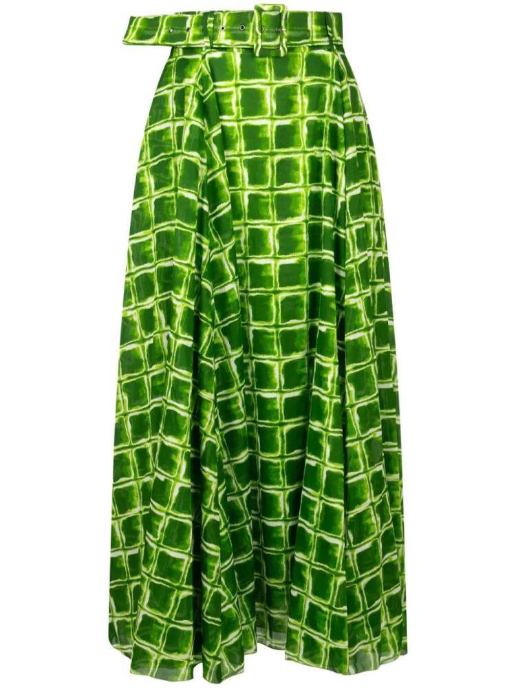 Samantha Sung square-print skirt - Green Cover