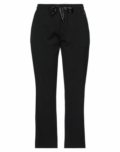 Rebel Queen Woman Pants Black Polyester, Viscose, Elastane Cover