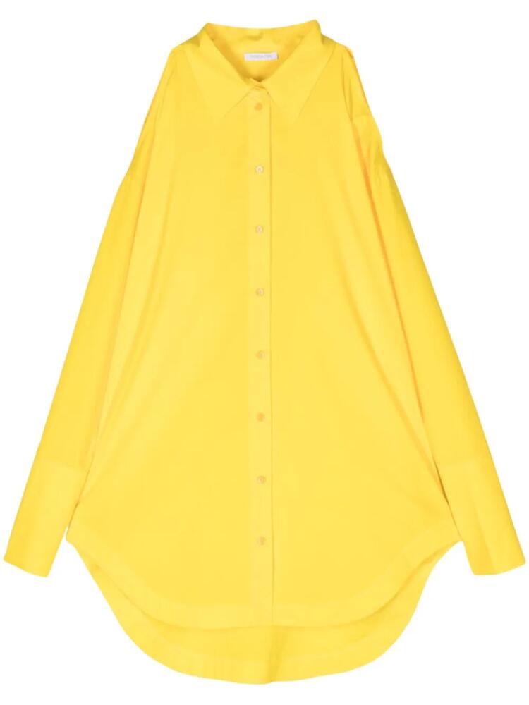 Patrizia Pepe cold-shoulder cotton shirt - Yellow Cover