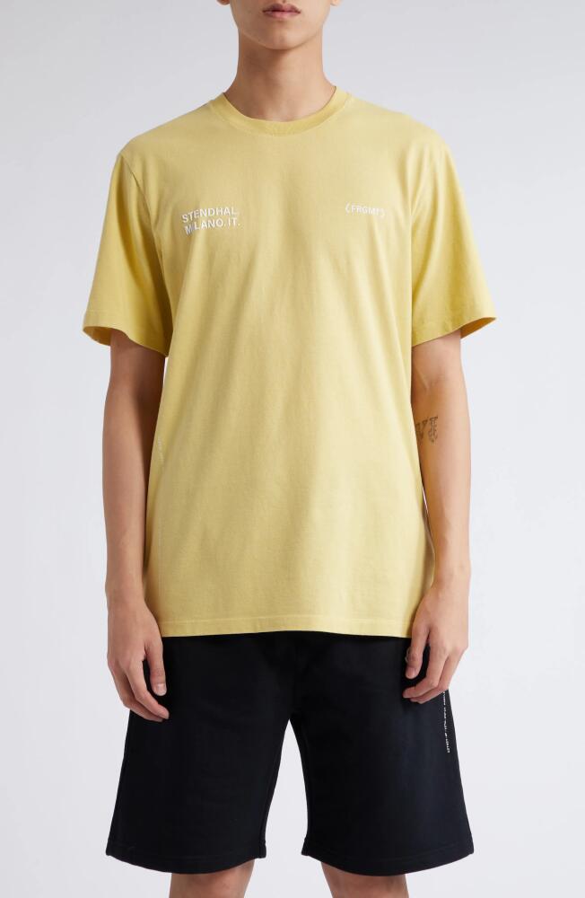 Moncler Genius x FRGMT Logo Embroidered Pocket Graphic T-Shirt in Yellow Cover