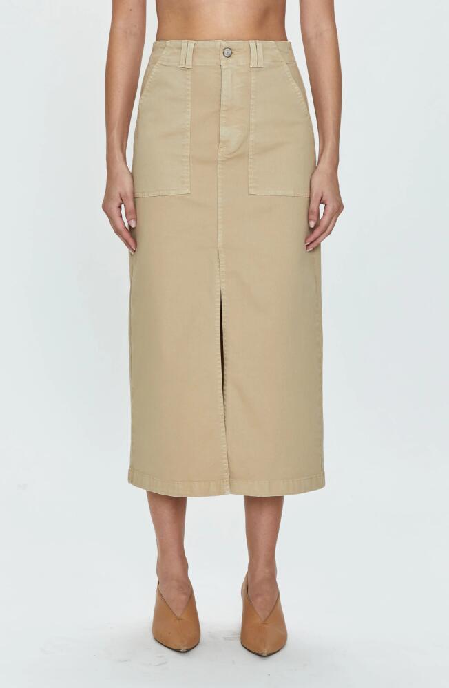 Pistola Pamela Stretch Cotton Midi Skirt in Latte Cover