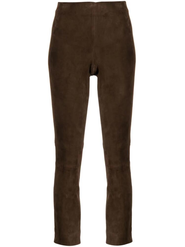 Vince cropped suede trousers - Brown Cover