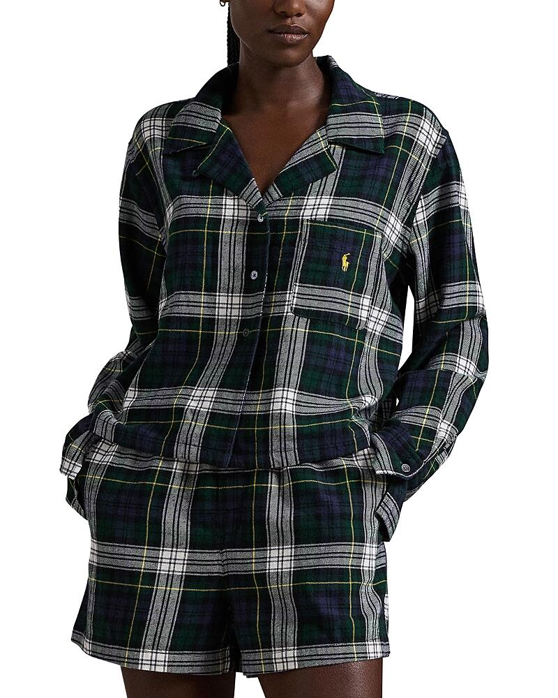 Polo Ralph Lauren Plaid Cotton Flannel Short Sleeve Sleep Set Cover