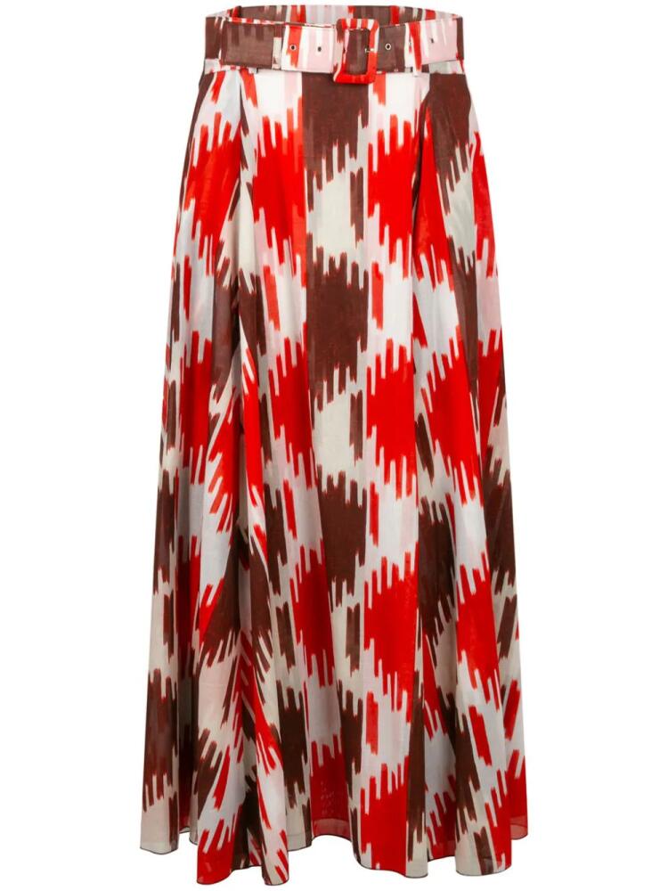 Samantha Sung abstract-print skirt - White Cover