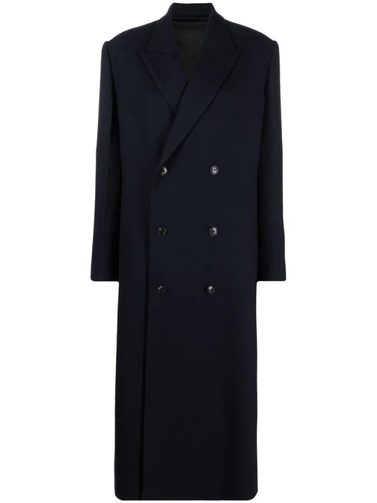 QUIRA double-breasted wool coat - Blue Cover