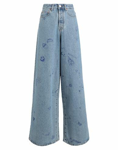 Vetements Woman Jeans Blue Cotton Cover