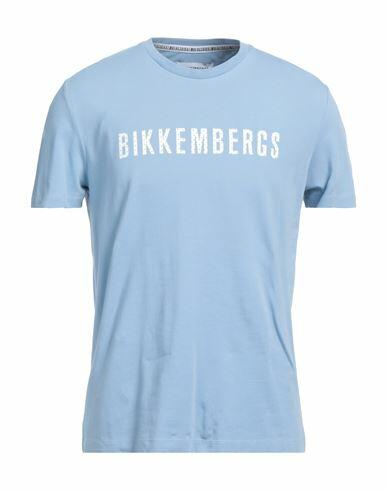 Bikkembergs Man T-shirt Sky blue Cotton, Elastane Cover