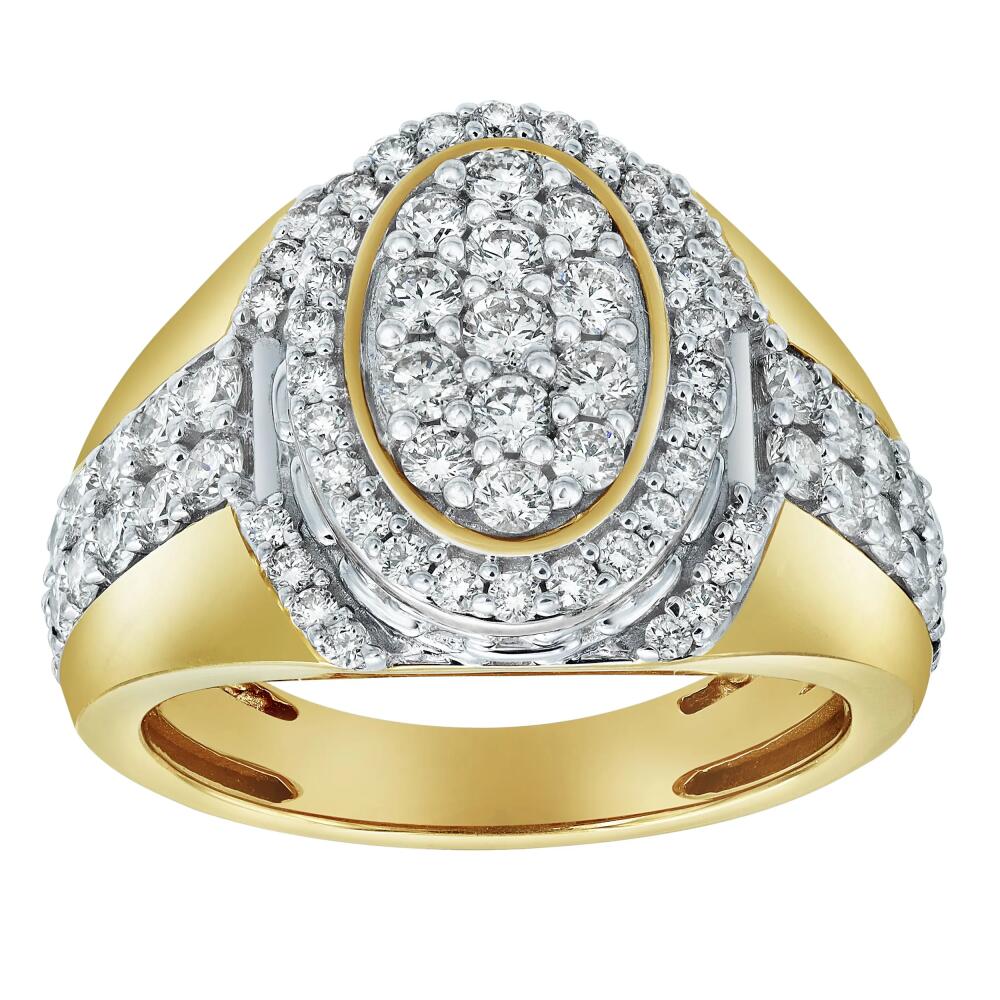 LuvMyJewelry Ice Bowl 14K Yellow Gold Diamond Men Statement Ring - 2.01ct. Cover