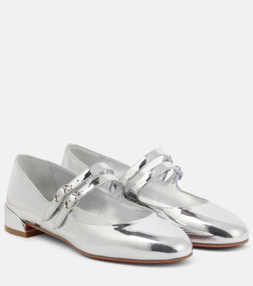 Christian Louboutin Sweet Jane metallic leather Mary Jane flats Cover