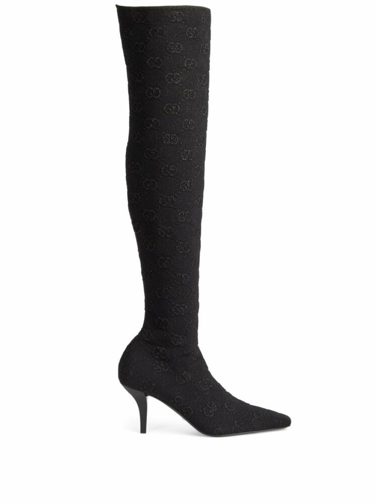 Gucci 75mm GG knee-high boot - Black Cover