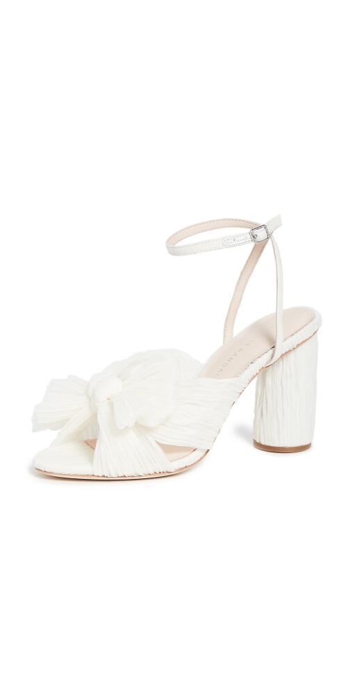 Loeffler Randall Camellia Pleated Bow Heel with Ankle Strap Pearl Cover