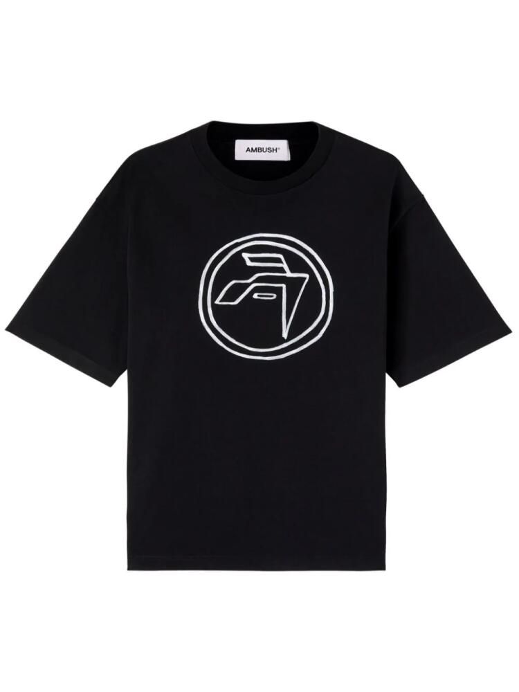 AMBUSH Emblem-print organic-cotton T-shirt - Black Cover