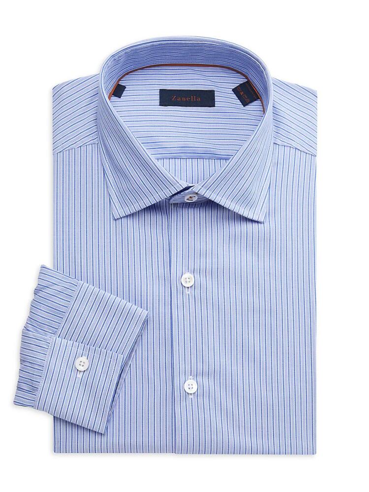 Zanella Men's Striped Dress Shirt - Blue Cover