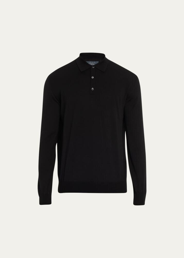 Bergdorf Goodman Men's Superfine Merino Polo Sweater Cover