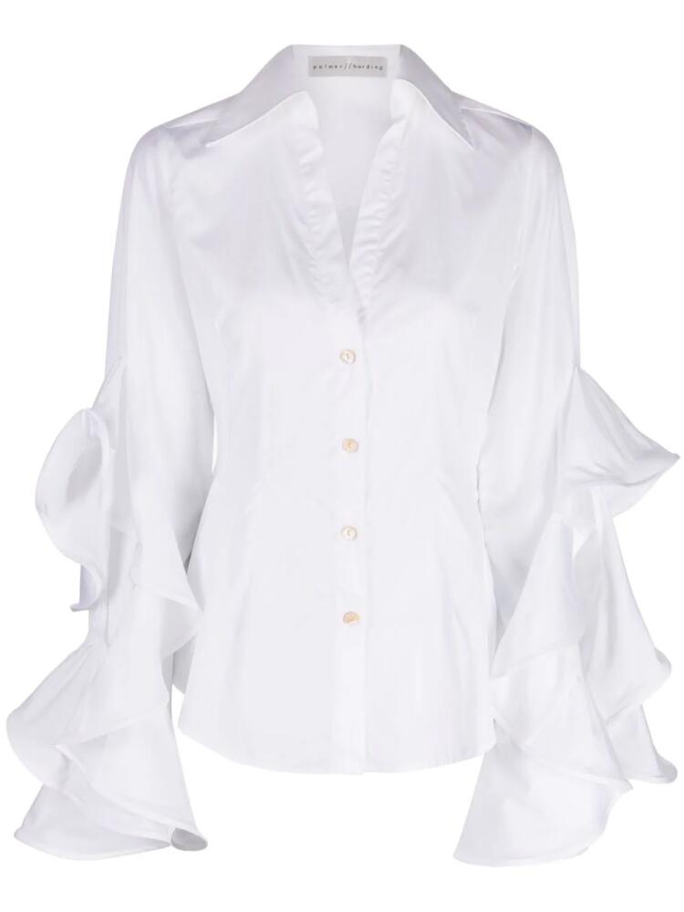 Palmer//Harding ruffled cotton shirt - White Cover