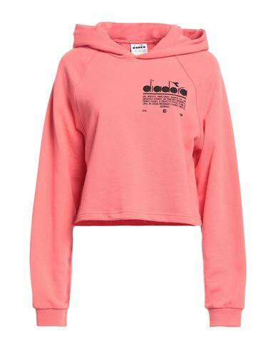 Diadora L. Hoodie Crop Manifesto Woman Sweatshirt Coral Cotton Cover