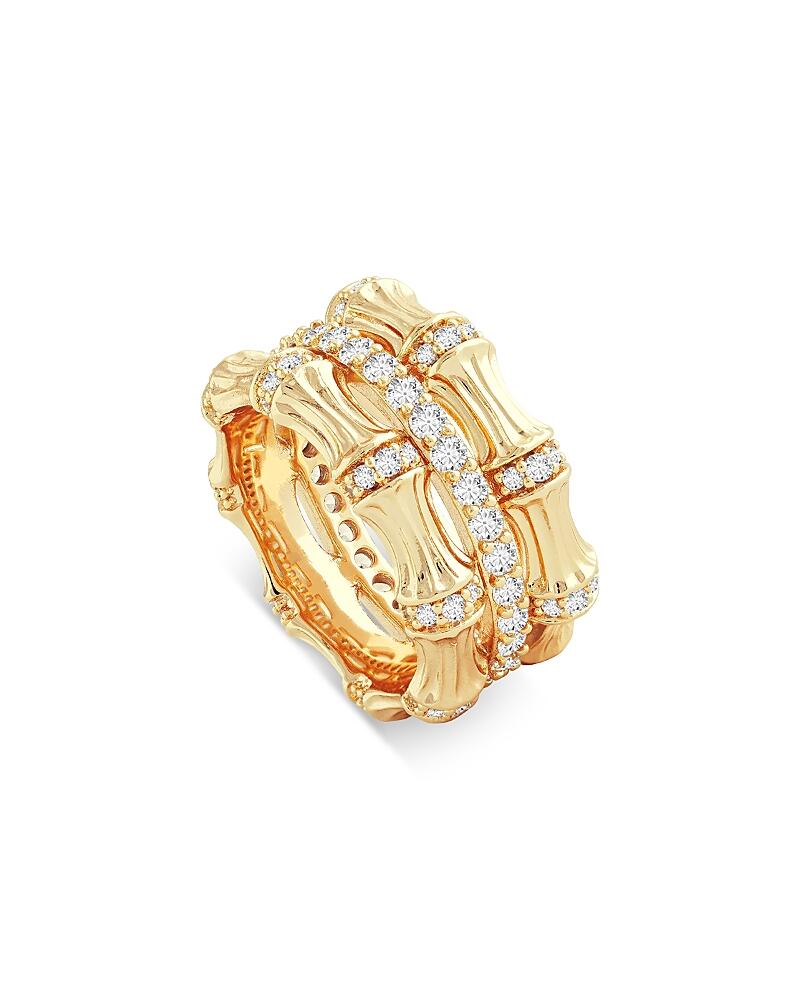 Anabel Aram Sculpted Bamboo Stack Ring in 18K Gold Plated Cover