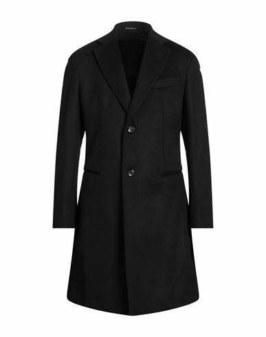 Emporio Armani Man Coat Black Virgin Wool, Polyester Cover