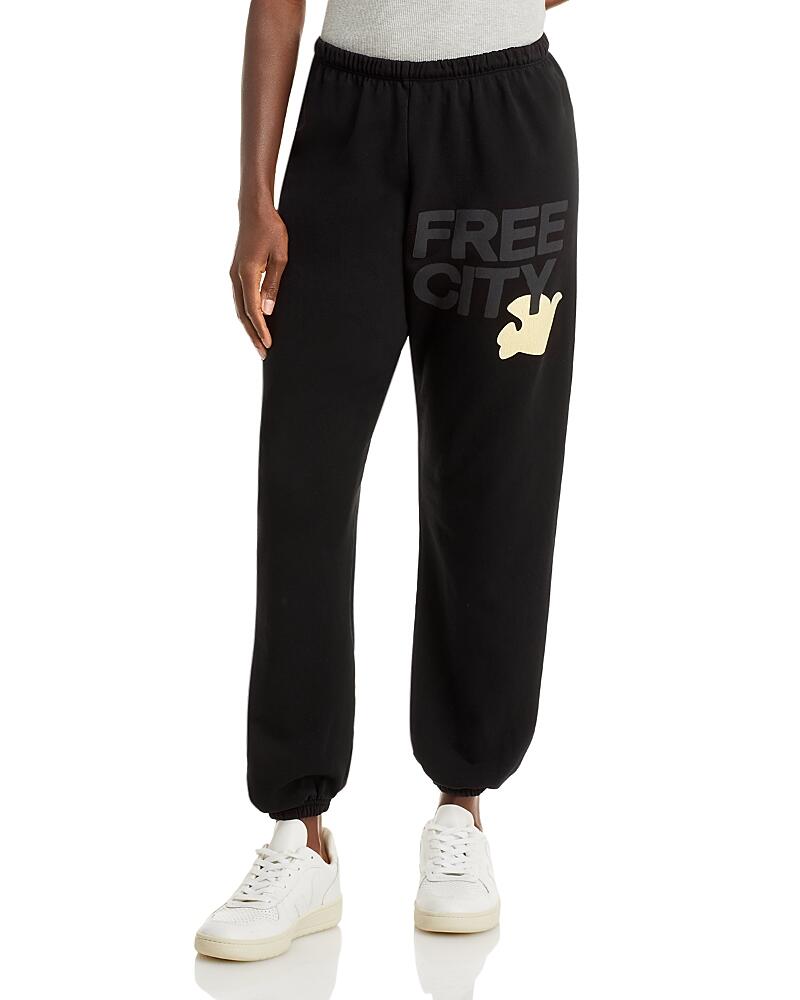 Free City Cotton Logo Sweatpants in Black Space Cover