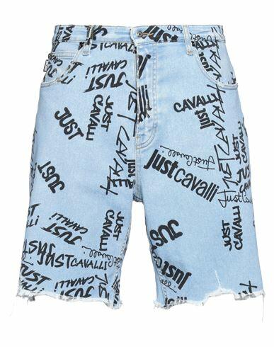 Just Cavalli Man Denim shorts Blue Cotton, Elastane Cover