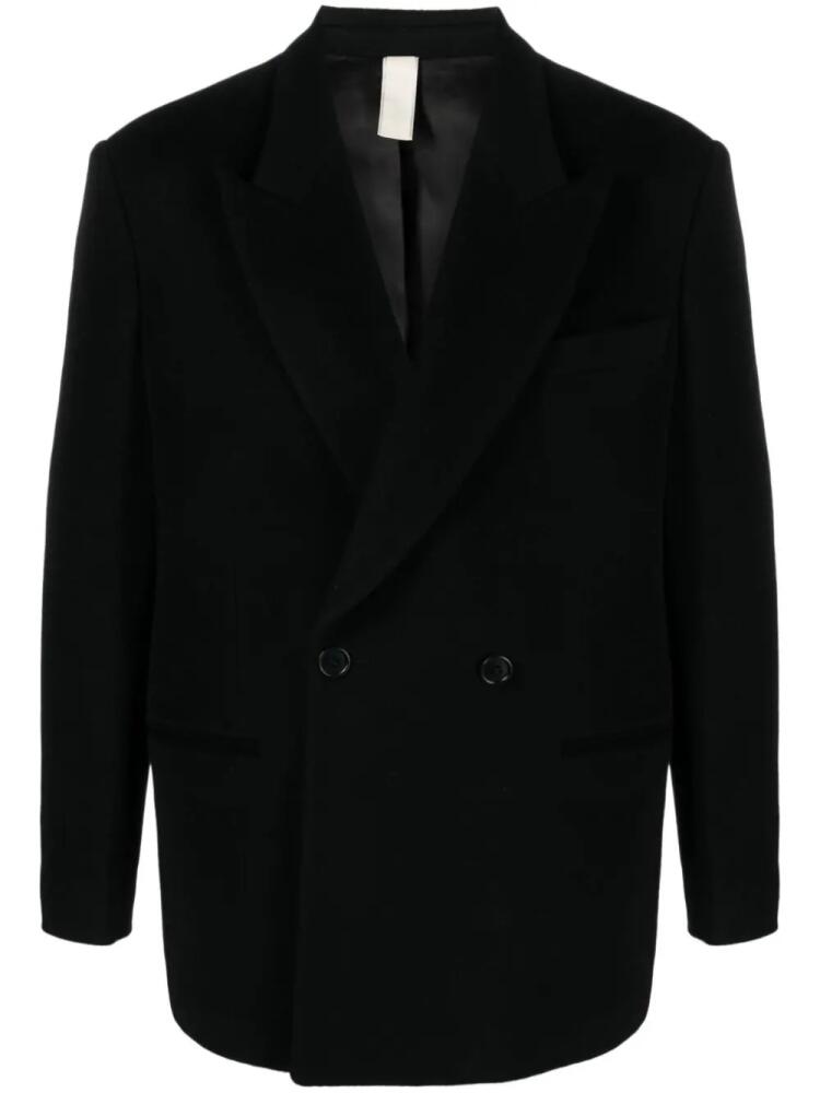 Sunflower double-breasted wool-blend coat - Black Cover