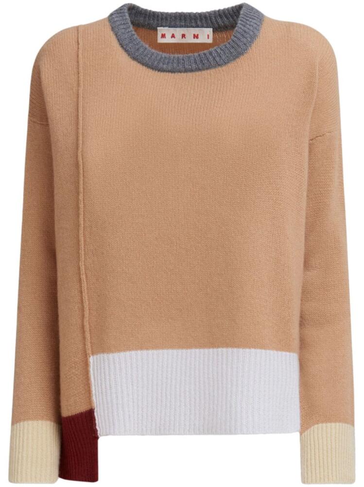 Marni colour-block cashmere jumper - Brown Cover