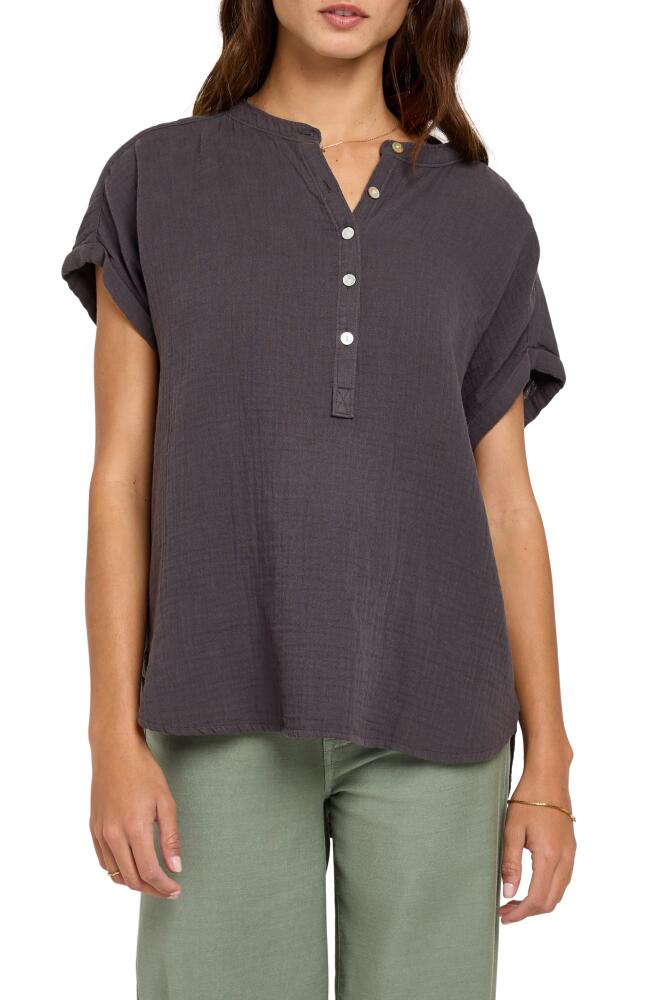 Faherty Dream Desmond Organic Cotton Top in Washed Black Cover