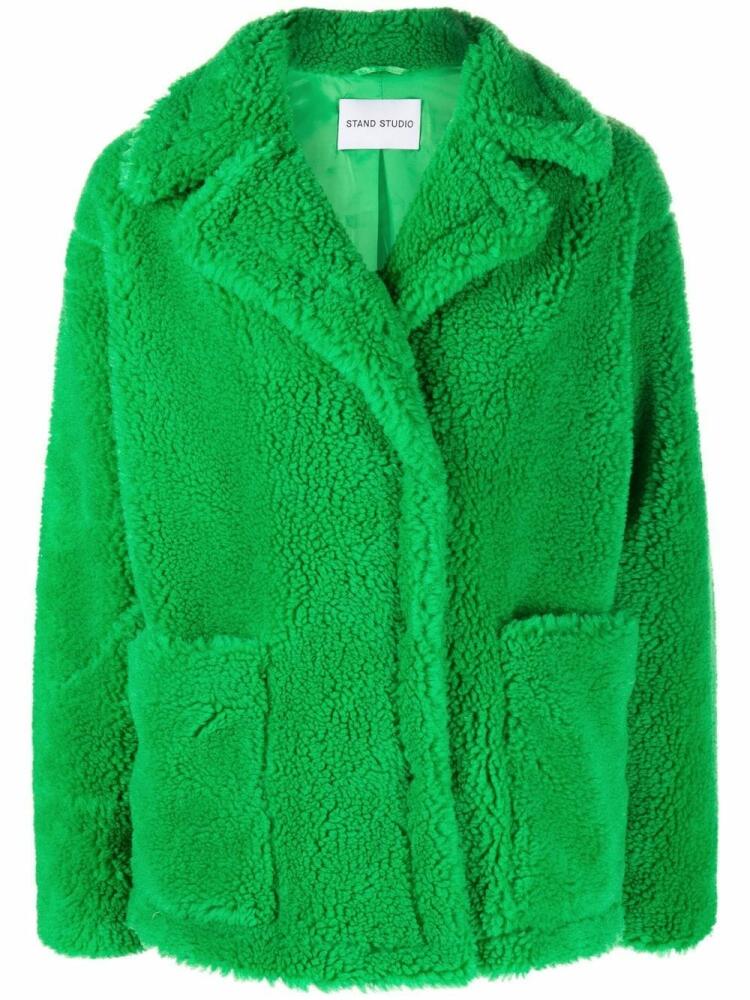 STAND STUDIO Marina faux-shearling jacket - Green Cover