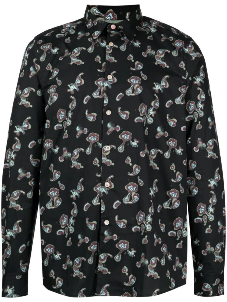 PS Paul Smith paisley-print organic cotton shirt - Black Cover