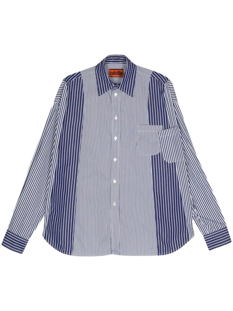 colville Frankenstein striped cotton shirt - Blue Cover