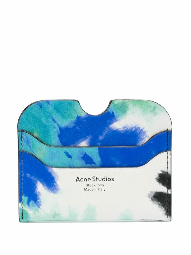 Acne Studios tie-dye print leather cardholder - Blue Cover