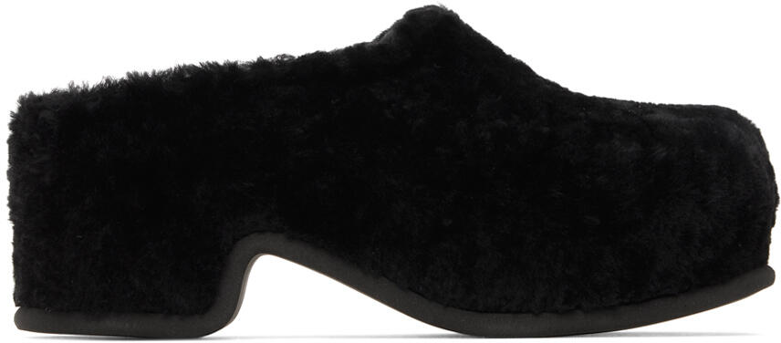 Dries Van Noten Black Shearling Clogs Cover