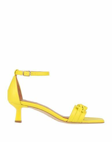 Cafènoir Woman Sandals Yellow Textile fibers Cover