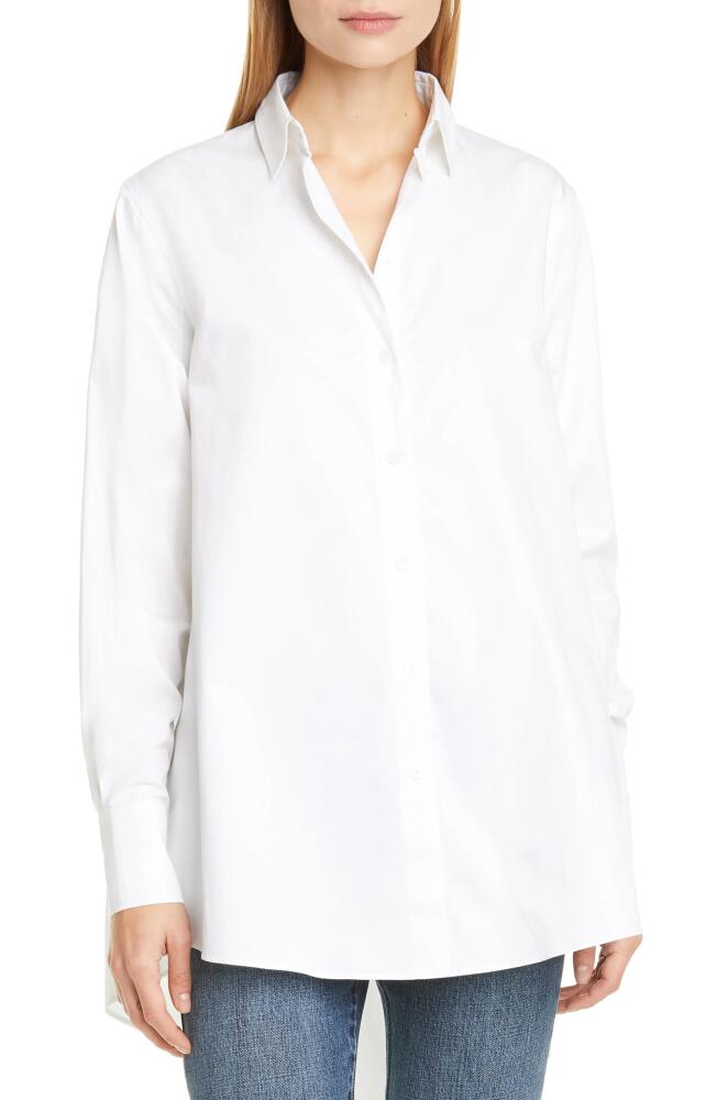 A-Line Cotton Poplin Shirt in White Cover