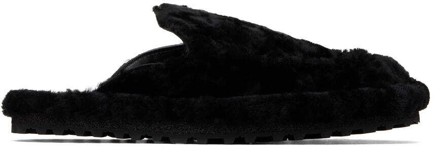 Dries Van Noten Black Shearling Slippers Cover