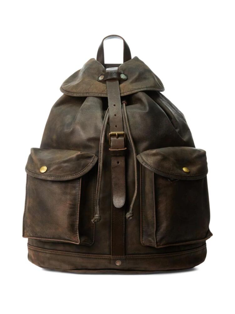 Ralph Lauren RRL distressed leather rucksack - Brown Cover