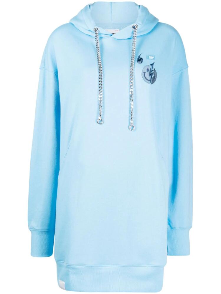 izzue logo-embroidered cotton sweatshirt dress - Blue Cover