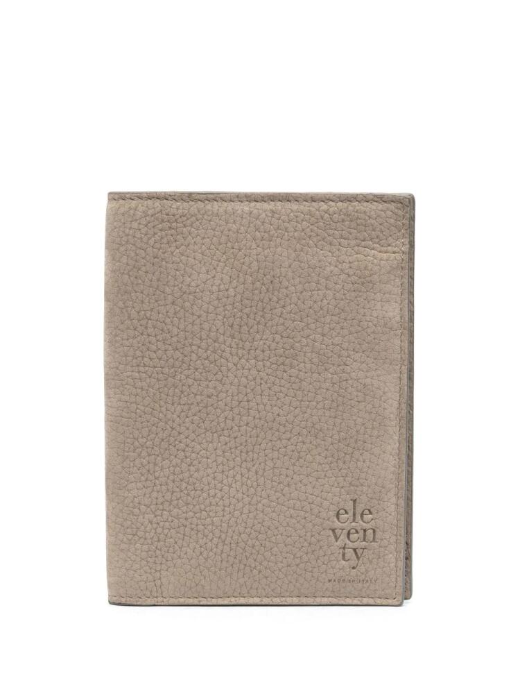 Eleventy logo-debossed bi-fold leather wallet - Neutrals Cover