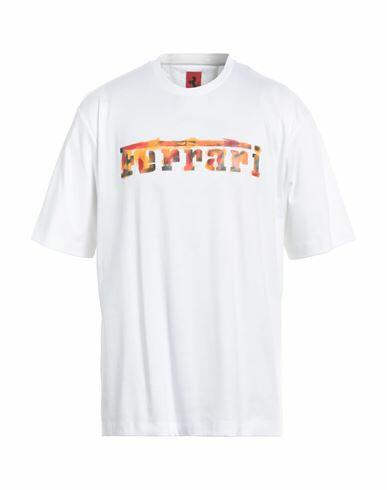 Ferrari Man T-shirt White Cotton, Polyamide, Elastane Cover