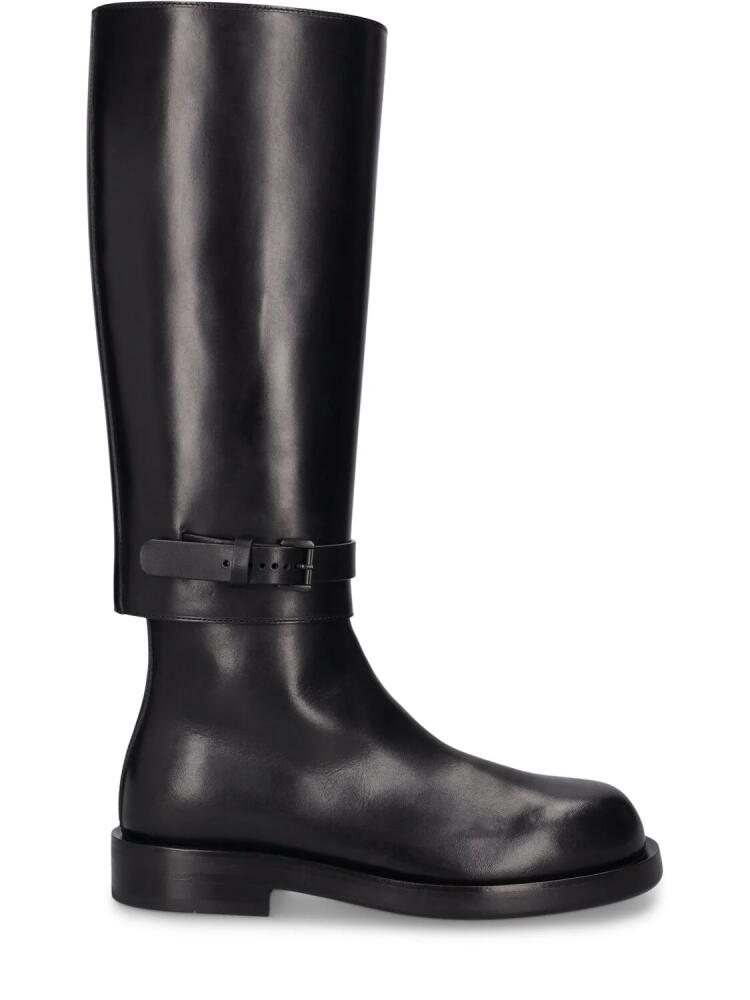 ANN DEMEULEMEESTER 35mm Ted Leather Riding Boots Cover