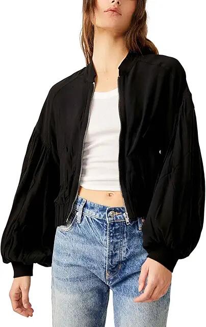 Free People On Pointe Bomber (Black) Women's Clothing Cover