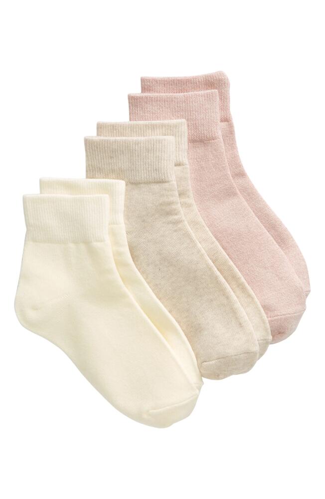 Nordstrom 3-Pack Everyday Quarter Socks in Pink Puff -Ivory Multi Cover