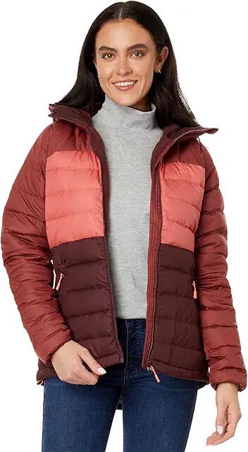 L.L.Bean Bean's Down Hooded Jacket Color-Block (Burgundy Brown/Rosewood) Women's Clothing Cover